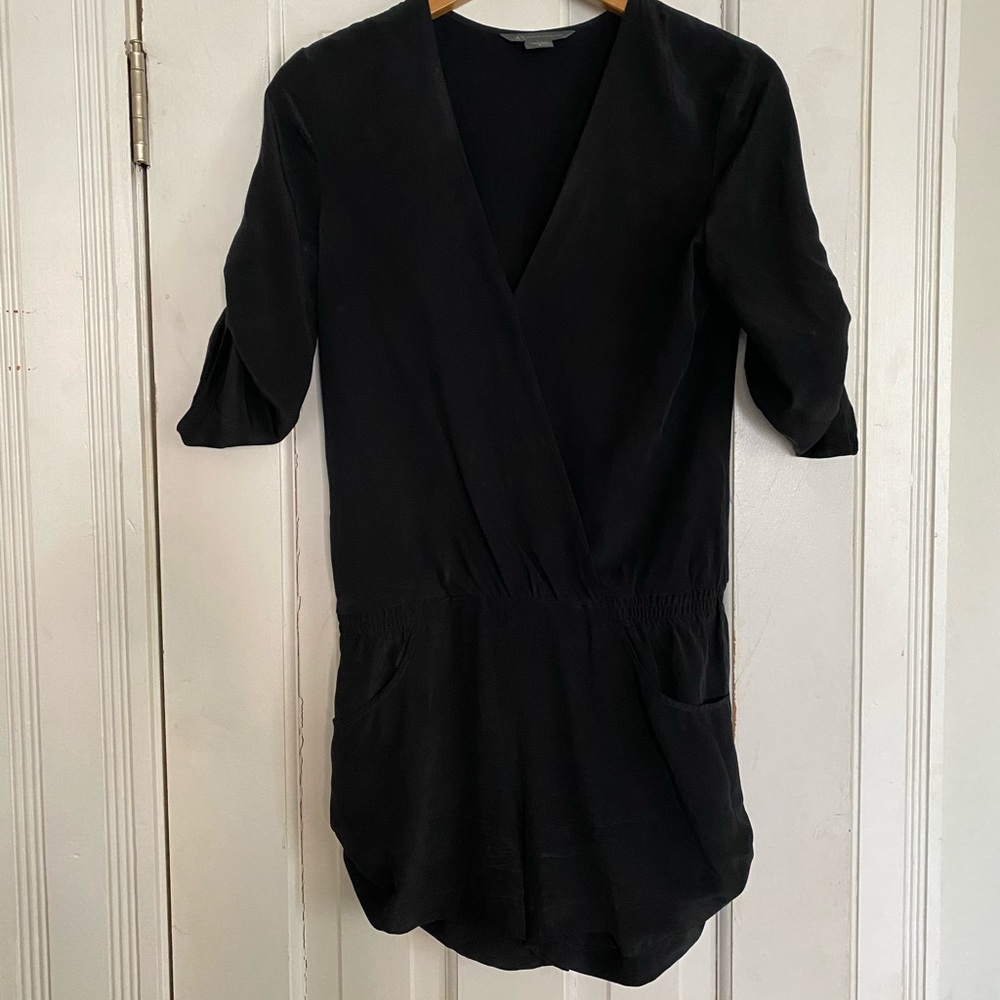 Armani Exchange black silk romper